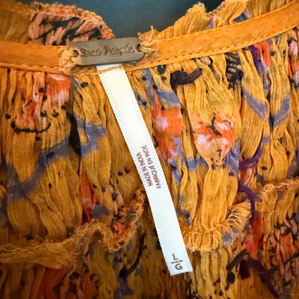 FREE PEOPLE mustard KEEPING UP WITH KARA tunic sz large - Picture 10 of 15